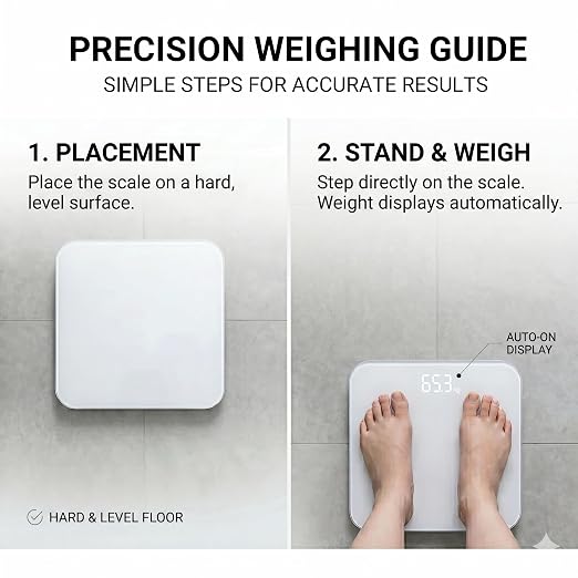Digital Scale for Body Weight, Highly Accurate Bathroom Scale with Invisible LED Display & Step-On Technology, Shatter-Resistant Tempered Glass & Anti-Skid Base for Home Gym, 400 lbs