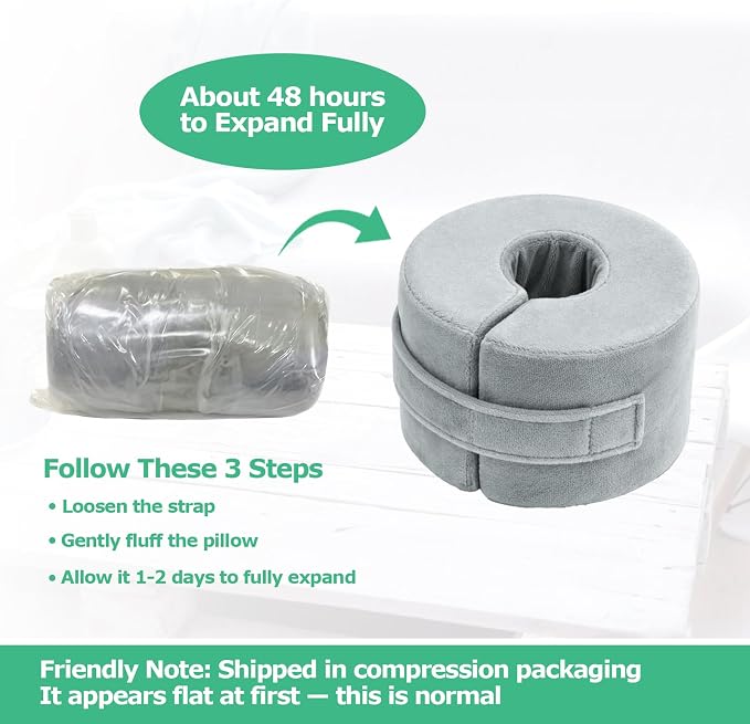 Foot Elevation Pillow, Ankle Pillow for Sleeping with High-Density Foam, Leg Support Pillow to Elevate Feet for Easy Use at Home, Space-Saving Design and Travel-Friendly, Washable Cover, Small 1PC