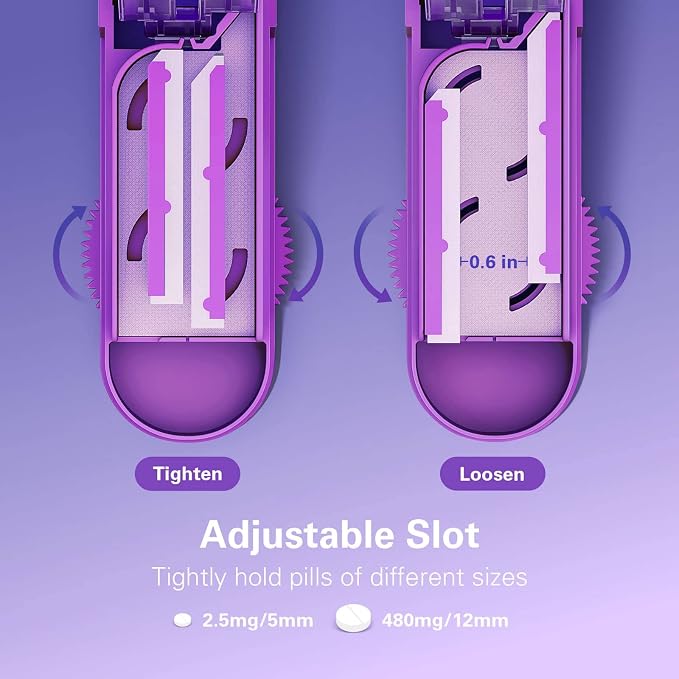 DEPAD Pill Cutter Splitter for Small and Tiny Pills, Pill Splitter for Cutting Multiple Pills with Adjustable Bars & Hidden Blade, Safely Cuts Small or Large Tablets for Seniors & Pets