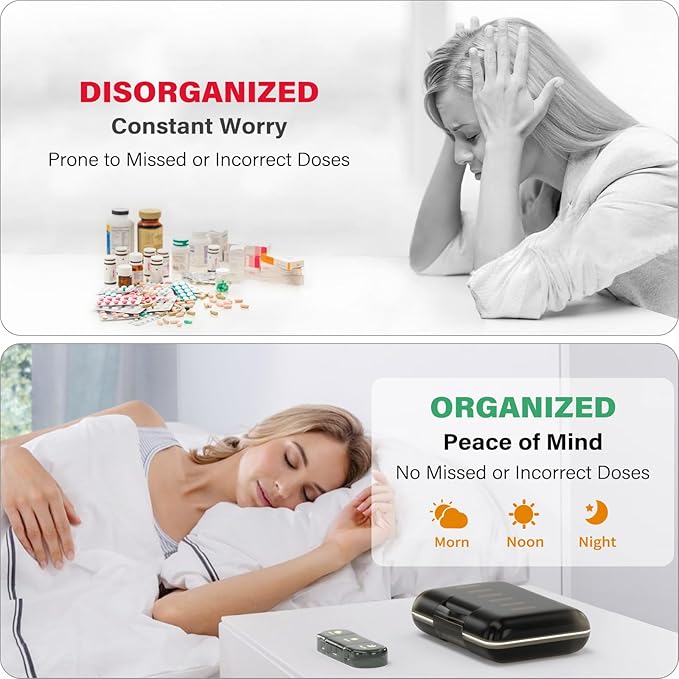 Weekly Pill Organizer 3X a Day, 7 Day Pill Box 3 Times, Portable for Travel Pill Case for Pills/Vitamin/Fish Oil/Medication/Supplements (3x7 Black)