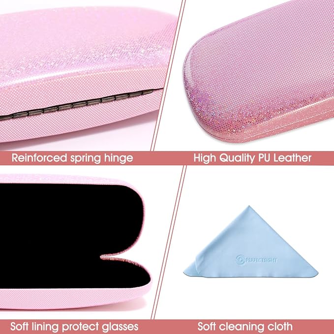 PERFECTSIGHT Hard Shell Eyeglasses Case, Kawaii Protective Glasses Case for Kids, Cute Eyeglass Case for Women Men Girls