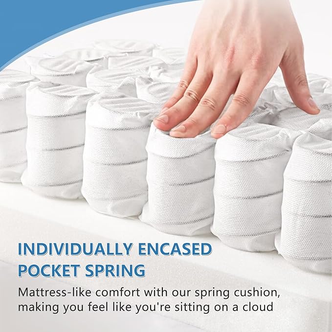 Wheelchair Seat Cushion - High Density Memory Foam and Inner Springs Comfort Support Without Flatten - Mobility Scooter Accessories - Large Chair Pad Pain Relief for Adults & Seniors