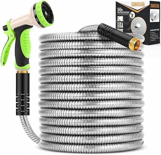 Garden Hose, Water Hose, Kink-Free, Sturdy, Flexible, Abrasion Resistant Hose for Yard, Lawn, Outdoor, Marine and Camper