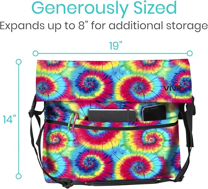 Vive XL Wheelchair Accessories Bag - Waterproof, Scratch-Resistant, Double-Stitched, Machine Washable for Adults, Seniors, 15 Colors - Storage Walker Backpack to Hang on Back