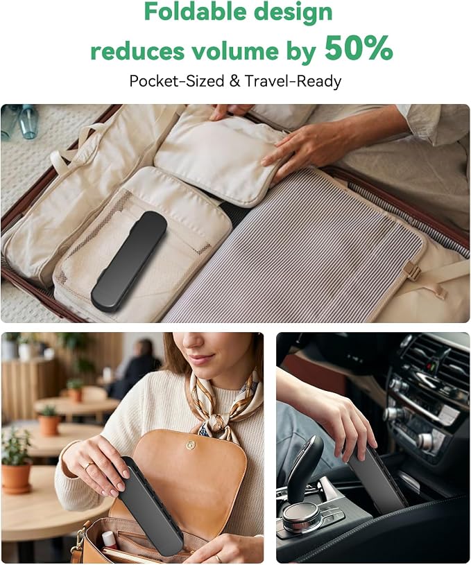 Foldable Pill Organizer 2 Times a Day, Magnetic Travel Pill Box AM PM, 7 Day Moisture-Proof Medicine Case for Vitamins, Supplements and Fish Oils, Portable Medication Planner for Purse, Bag & Pocket