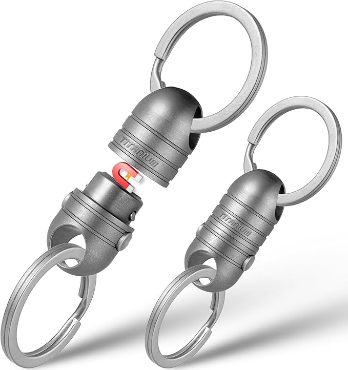 TISUR Titanium Quick Release Keychain,Detachable Pull Apart Key Chain Rings
