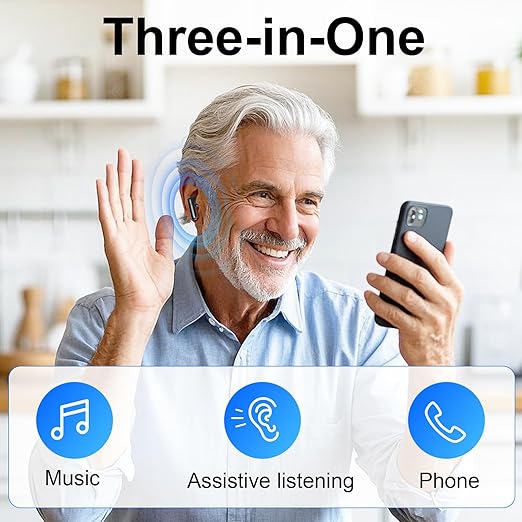 Digital Hearing Aids,Samildanach Noise Cancelling Hearing Amplifiers for Seniors with Bluetooth,Rechargeable Hearing earbuds with Crystal Clear Sound, and LED Power Display