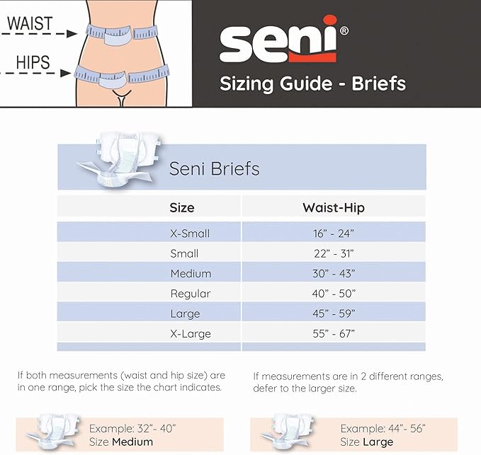 Seni Super Quatro Unisex Adult Incontinence Briefs with Tabs, Size Large (45"-59"), 36 Count (4 Packs of 9), Severe Absorbency, Disposable Overnight Briefs for Men & Women