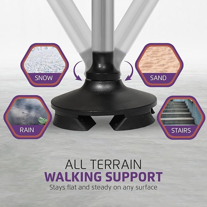 Allay Walking Cane for Men & Women - Foldable, Adjustable, Collapsible Walking Canes for Seniors Balance, Free Standing, Pivot Tip, Heavy Duty, with Travel Bag | Walking Sticks for Seniors & Adults