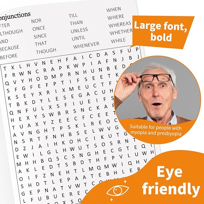 Large Print 6000+ Words Word Search Puzzle Books, Set of 6 Full Size, Brain Games, Activity Book for Adults, Teens and Seniors