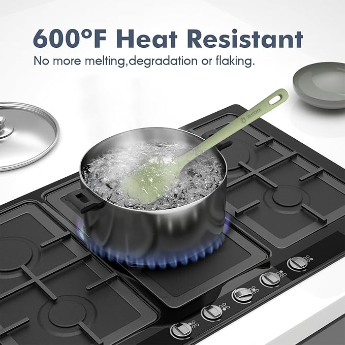 3 Pieces Silicone Spatula Set, Food Grade Rubber Spatula, Upgrade Strong Handle with Ergonomic Grip, Heat Resistant for Nonstick Cookware, Cooking Mix