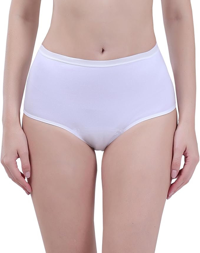AIRCUTE Washable Urinary Incontinence Protective Underwear for Women Leak Proof Absorbent Reusable Panties 60ML 1 Pack (White, 3X-Large)