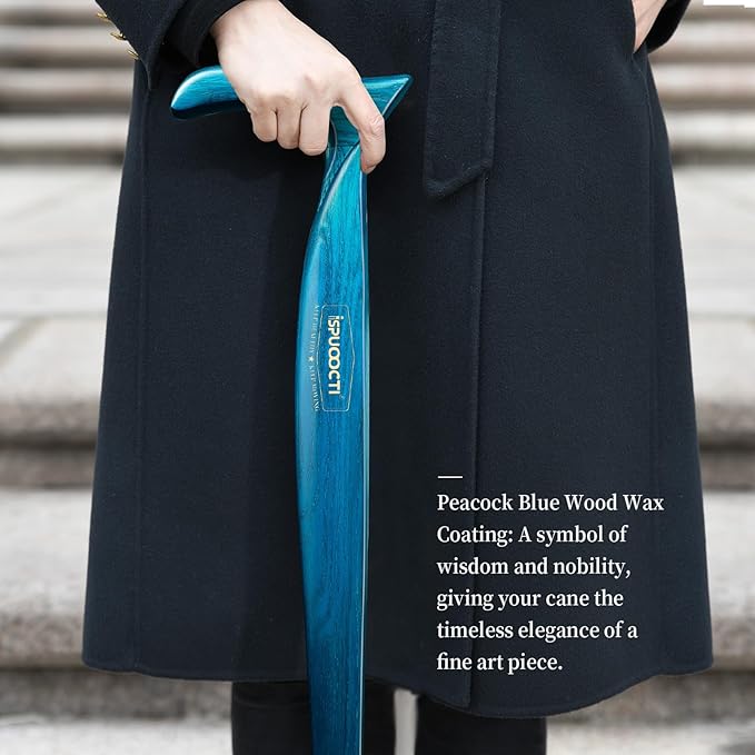 Wooden Walking Cane for Men and Women -Natural Solid Wood, 3 Rubber Tips, Heavy Duty, with Travel Bag- Wooden Walking Stick, Ergonomic Canes for Seniors Unisex Walking Canes