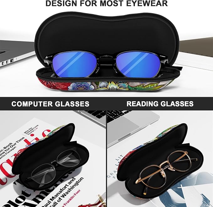 Sunglasses Soft Case, Ultra Light Portable Neoprene Zipper Glasses Case for Men Women
