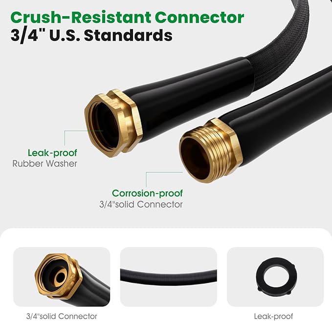 Garden Hose 50FT, Non-Expanding Water Hose Ultra Lightweight, Kink-Free, Burst-Resistant, Lead-Free, Flexible & Durable High-Pressure Hose for Yard, Lawn, Outdoor, Car Washing