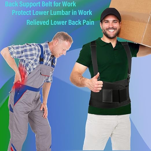 Back Brace Men and Women - Lower Lumbar Support for Heavy Lifting - Lower Back Support Belt with Removable Suspenders-Adjustable Back Belt for Workout,Back Pain Relief,Small(24-30 Inches)