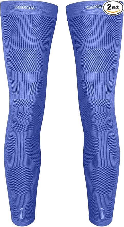 Incrediwear Leg Sleeve 2pk – Full Length Long Leg Sleeve for Leg Pain Relief & Leg Muscle Recovery, Helps Reduce Swelling & Inflammation, Promotes Circulation for Men & Women (Royal, Small)