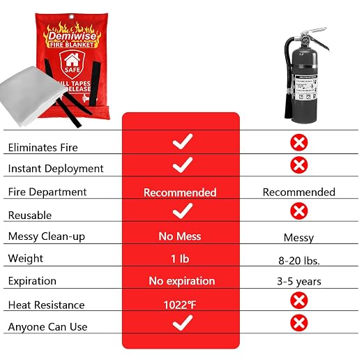 Fire Blankets for Home and Kitchen,8-Pack 40"x40" Emergency Fire Safety Blankets for People House Car Office Warehouse Emergency Survival Safety