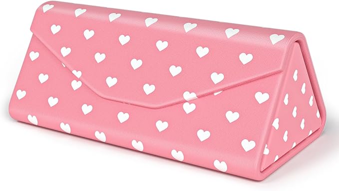 Sunglasses Case, Foldable Glasses Case, Magnetic PU Leather Hard Shell Folding Eyeglass Holder Box, Collapsible Unisex