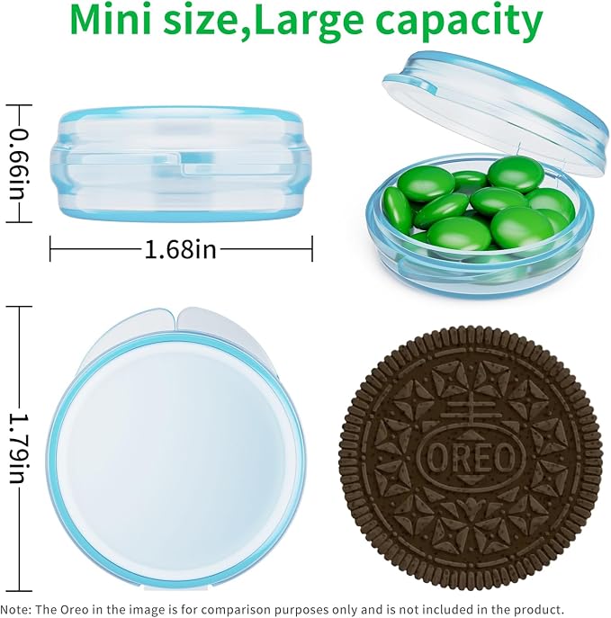 Small Pill Case, 6 Pcs Pill Box for Purse Travel Pill Container Portable Daily Medicine Pill Organizer Travel Pill Case for Medication Fish Oil Vitamin Supplement