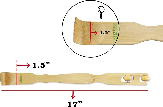 BambooMN 17 Inch Bamboo Wooden Back Scratcher Smooth Massage Roller Handle for Itching Stress Relief, 10 Units
