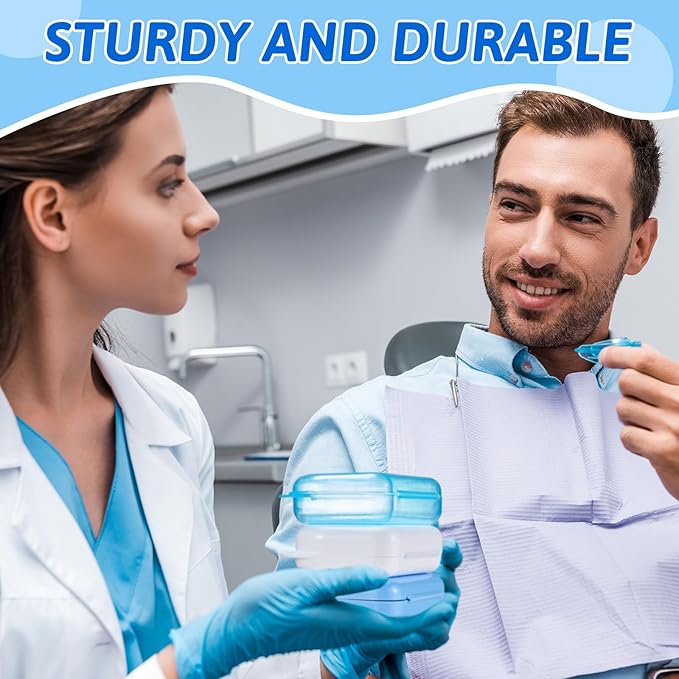 Sherr 120 Pcs Dental Retainer Cases Bulk with Holes 17 Colors Denture Case Mouth Guard Holder False Teeth Container Multicolored Retainer Holder for Travel Office Home