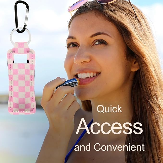 Chapstick Holder Key Chain Lipstick Holder Lip Balm Holder Keychain | Stocking Stuffers Gift, Compatible with Chapstick, Lip Balm and Lipstick, Bag Charm Accessories, Gifts for Women Friend