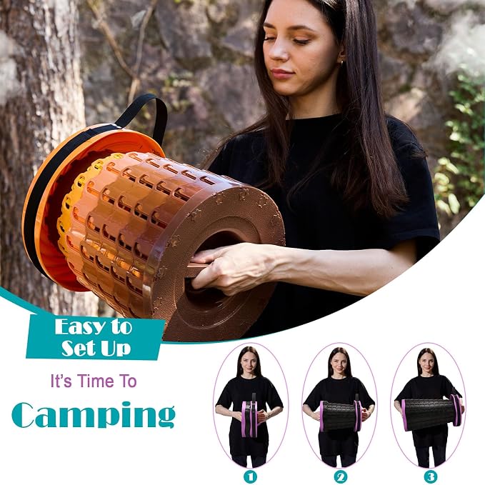 Collapsible Stool with Cushion,1000 lbs Capacity,19.7-in Adjustable Height | Wider & Taller Heavy Duty Portable Telescoping Folding Seat Chair for Adults Camping,Fishing,Travel,Queue Wait,Stadium View