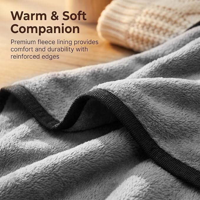 Blue Sensory Fidget Lap Blanket | Warm Fleece Activity Pad, Fine Motor Skills Toys, Calming Engagement for Elderly & Dementia, Fits Wheelchair & Chair