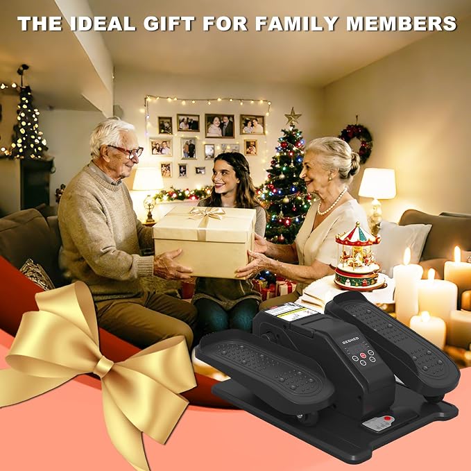 Under Desk Elliptical Machine, Electric Elliptical Leg Exerciser for Senior, Quiet and Compact Electric Seated Pedal Exerciser for Home with Monitor, Remote Control and 12 Adjustable Speeds