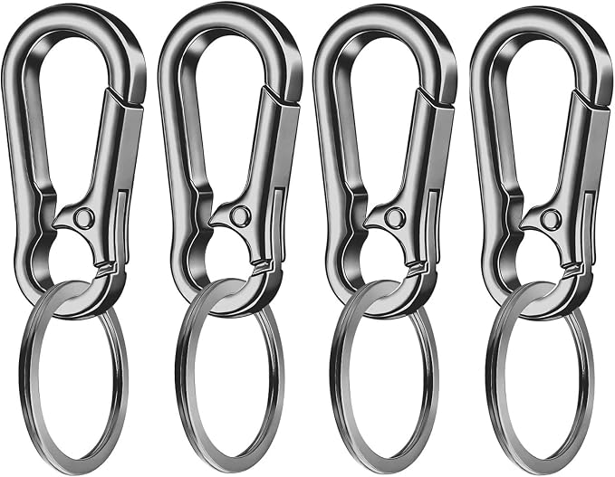 4 Pack Keychain, Metal Key Chain, Sturdy Key Ring, Key Rings Key Organizer Keychain Clip Key Chains for Men Women
