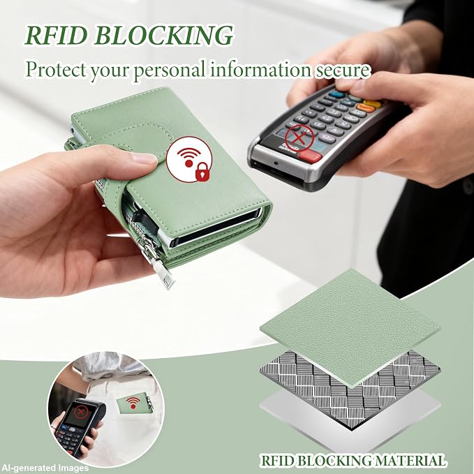 Small Card Wallet Women: Rfid Leather Smart Pop Up Wallets - Ladies Mini Cute Card Holder Slim with with Zipper Coin Pocket - Gifts for Her | Ladies Mini Card Holder Slim Minimalist with Zipper Coin Pocket ID Window - Gifts for Wife Mother on Anniversa...