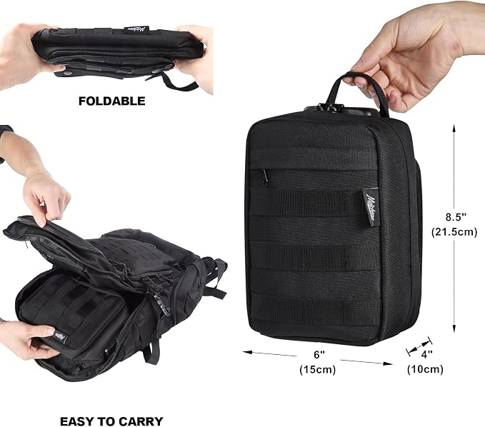Storage Bag with Combination Lock Small Travel Medicine Lock Box Carbon Lined Tactical Molle Pouch Case Money Cosmetic Organizer