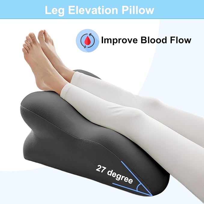 27 Degree Couples Pillow, Wedge Pillow for Acid Reflux Relief,Bed Wedge Pillow for Sleeping,Leg Elevation Pillows for After Surgery,Under Knee Pillow for Sleeping On Back