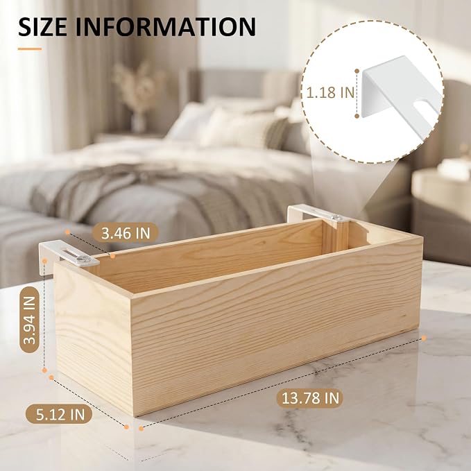 Bamboo Dorm Bedside Caddy Shelf for Bunk Bed | Dorm Bed College Dorm Room Essentials Bed Shelf Side Table Storage Decor for Teen Girl boys