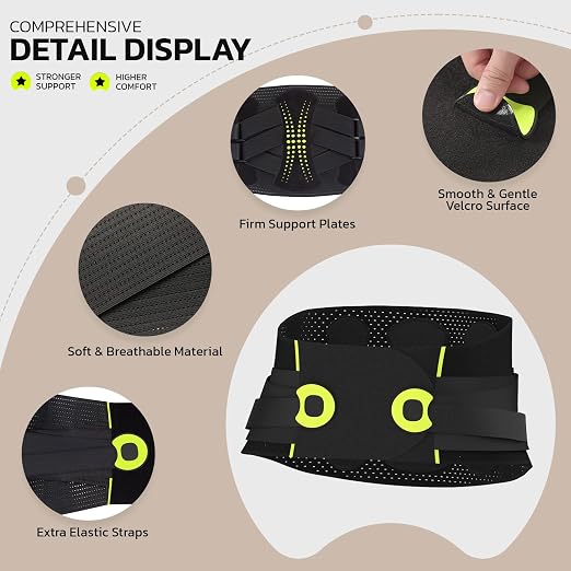 aoFIT Back Brace for Men Lower Back Pain Women Relief with 360-Degree Biochemical Hug Support without Suspenders Back Support Belt Soft Breathable Fabric Lumbar Support for Herniated Disc Sciatica S