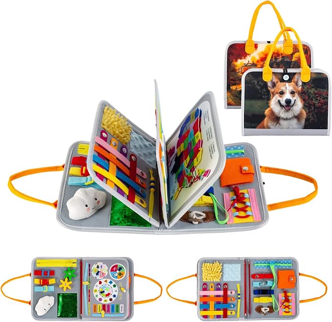 Fidget Blanket for Adults with Dementia & Alzheimer, Dementia Activities for Seniors - Calming Busy Board Activity Mat for Elderly Seniors, Anxiety Relief Therapy Gift for Autism