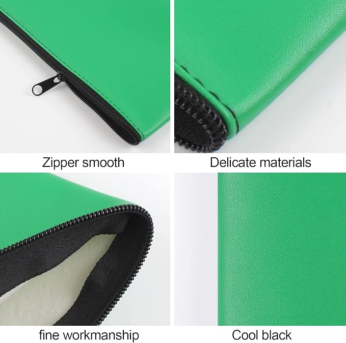 2 Pieces Money Bags with Zipper, 11x6.1 inch Money Pouch, Bank Bag, Cash Bag, Check Wallet, Cosmetics(Green)