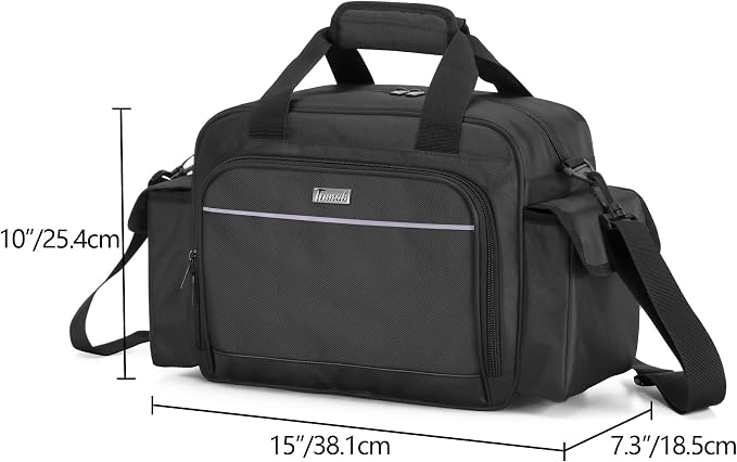 Trunab Home Health Nurse Bag Empty, Portable Medical Supplies Shoulder Bag | for Hospice, Home Visit, Hospital Interns, Black, Bag Only
