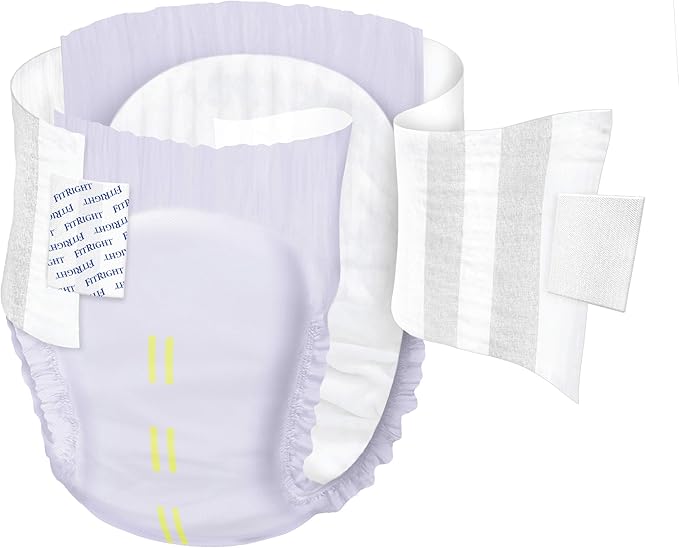 FitRight Overnight Stretch Adult Incontinence Briefs, Moderate, Size 1, 30" to 52", 80 Count
