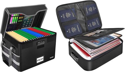 DocSafe File Organizer Bag Fireproof Document Box Set with Lock