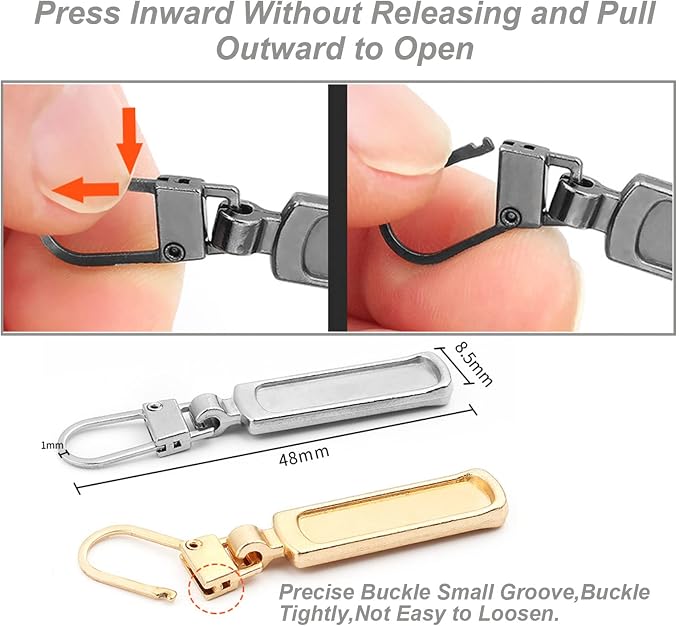 Mizeer Zipper Pull Replacement for Small Holes Zipper, Detachable Zipper Tab Repair for Clothing Jackets Boots