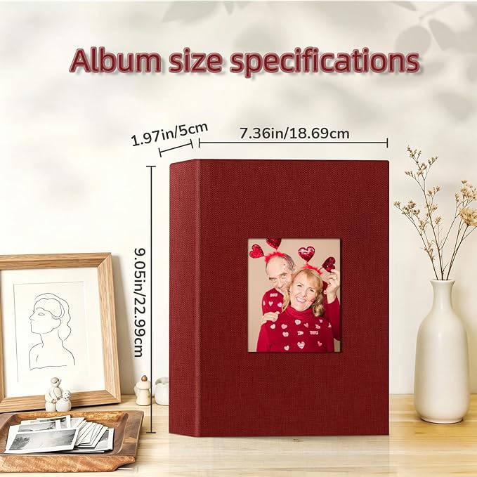 popotop Photo Album 4x6-200 Photos Photo Books with 200 Horizontal Pockets,Linen Cover Albums for Family Wedding Anniversary Baby Vacation Pictures