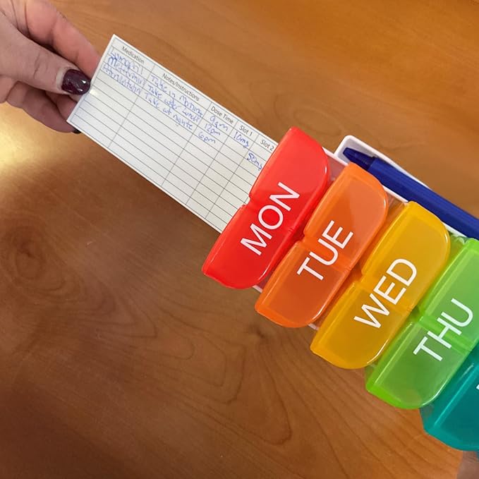 e-Pill 7 Day Weekly Pill Organizer – 6 Times a Day Medicine & Vitamin Box with 6 Alarm Reminders