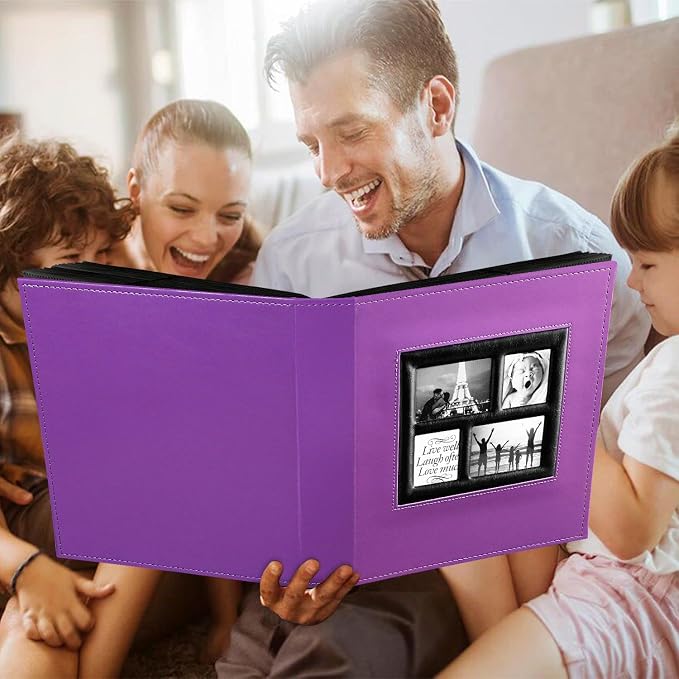 Ywlake Photo Album 4x6 600 Pockets Photos, Extra Large Capacity Family Wedding Picture Albums Holds 600 Horizontal and Vertical Photos Purple