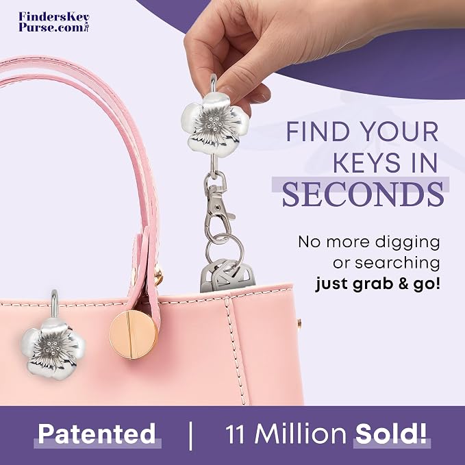 Women’s Bag Charm Key Finder, Car Keychain Hook, Cute Purse Organizer & Tote Bag Accessories, Gifts for Mom - Original