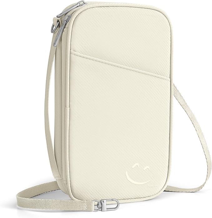 Travelkin Passport Holder For Travel Family, RFID Blocking Passport Wallet | 2-in-1 Travel Organizer, Women Men, Travel document holder, Credit Cards, Cash, Electronic Essentials, Shoulder carry