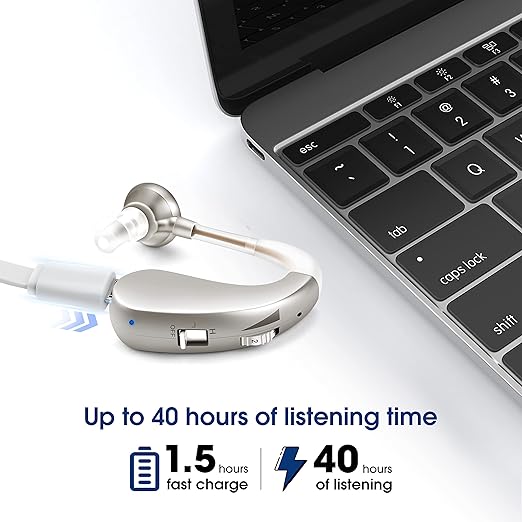 Britzgo Hearing Aids with Noise Cancelling,Rechargeable Sound Amplilfier,Upgraded Digital Chip(2 pieces)