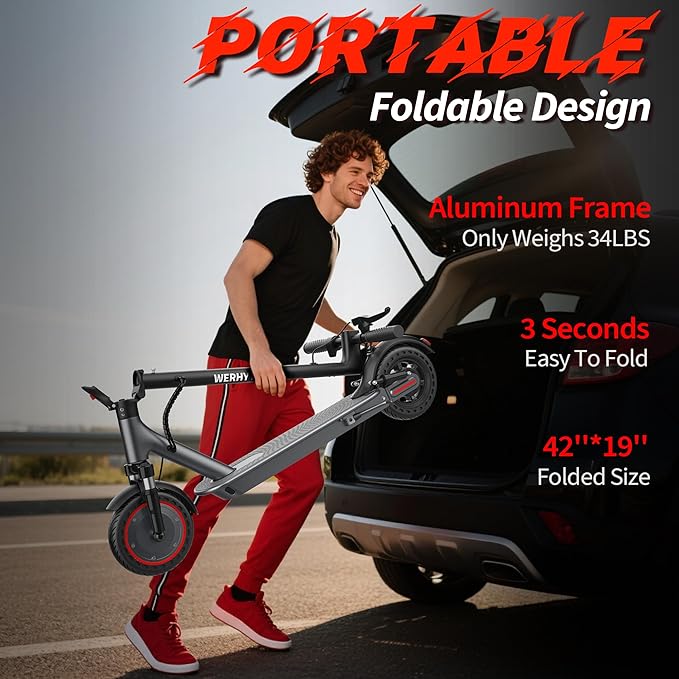 Electric Scooter, 10"/8.5" Solid Tire, 500W/350W Powerful Motor & 19/22 MPH Top Speed, 28/25/22/16 Miles Long Range, Folding E Scooter with Dual Braking for Teens and Adults