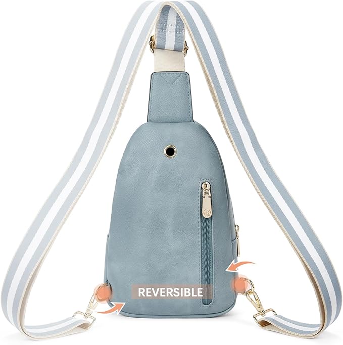 BOSTANTEN Sling Bag for Women Leather Crossbody Bags Fanny Pack Chest Bag for Travel | Adjustable Wide Strap, Small, Anti Theft, Lightweight, Multi Pockets and Carrying Way, Card Slot, Cute Trendy for Everyday